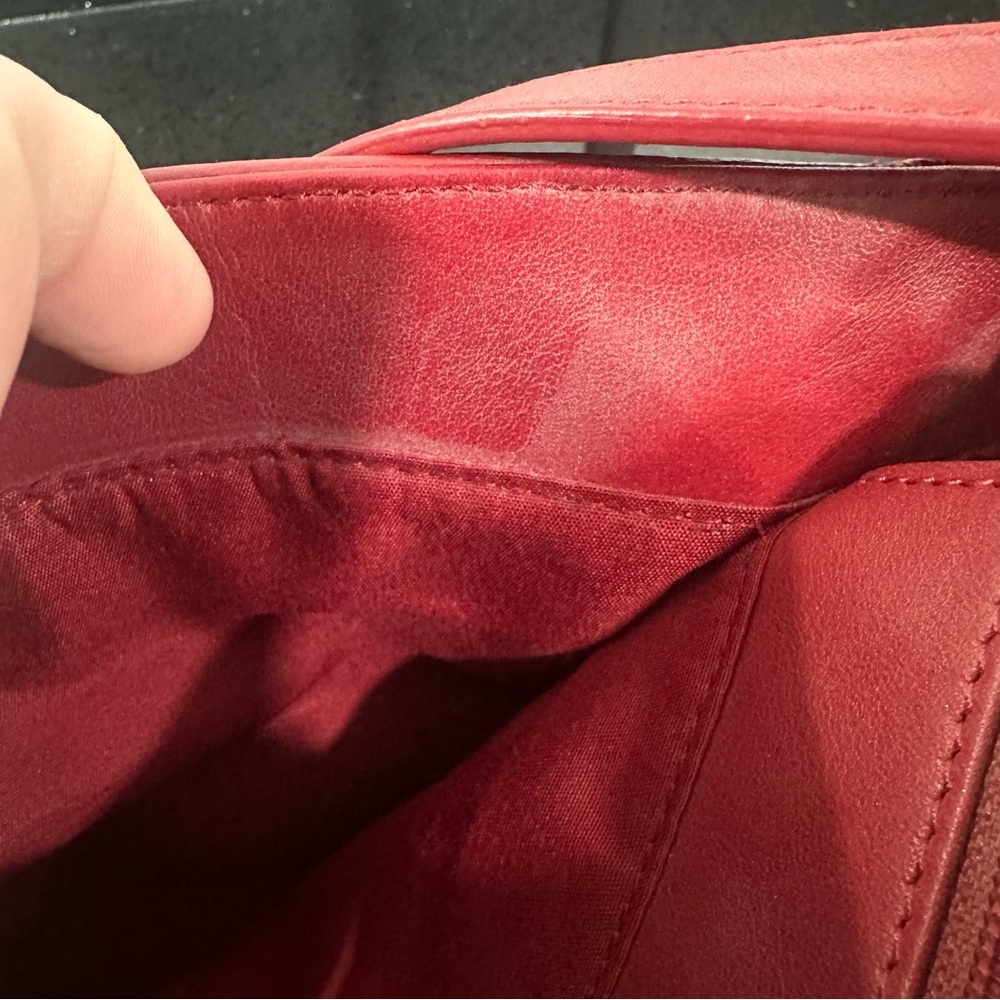 Etienne Aigner Red Leather Baguette Bag Vintage 90s Y2K - Picture 8 of 16